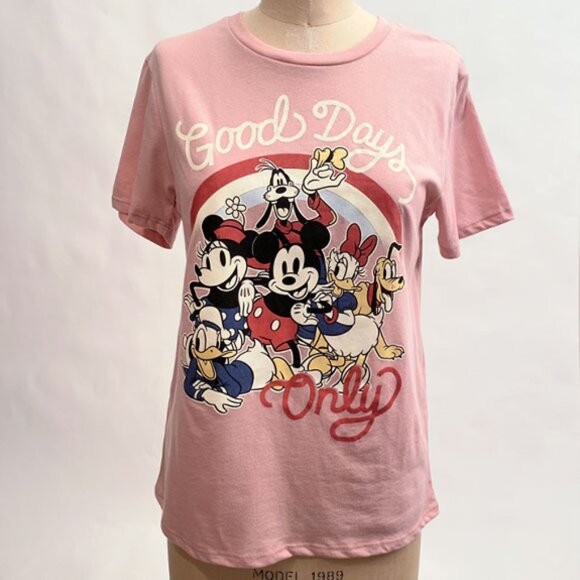 NWT Disney Mickey & Friends Light Dusty Pink T-Shirt With Screen Print Size S - Picture 5 of 8
